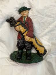 Golfing Caddy Golf Bag Golfer's Doorstop Cast Iron Door Stop Stopper 8.5" | eBay Australia