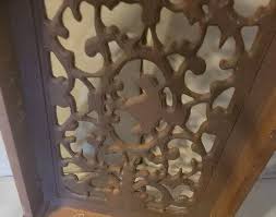 HAND CARVED WOOD WOODEN TEA SIDE TABLE w/REMOVABLE GLASS ...