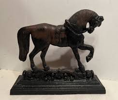 Antique Cast Iron Black HORSE Doorstop | eBay