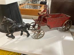 Arcade Antique Red Contractor's Wagon and Driver | The Ole Blacksmith S