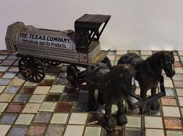 Vintage 1991 Metal The Texas Petroleum Horse Drawn Oil Tanker | eBay