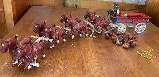 Sold at Auction: Cast Iron Clydesdale Barrel Wagon