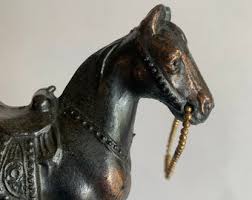 Vintage Copper Western Horse Figurine - Etsy