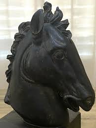 Vintage Horse Head Sculpture Equestrian Pony Decor Bust ...