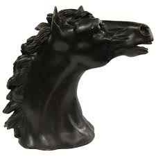 Bronze Horse Head Signe L.M Morise. For Sale at Ruby Lane