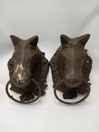 Pair of Vintage Cast Iron Wall Mount Horse Head Ties | Arts & Collectibles | Kitchener / Waterloo | Free local classifieds - Kijiji