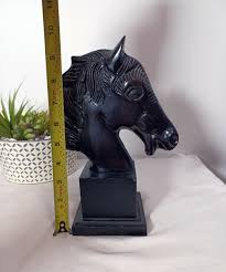 Mounted Horse Head Statue 9 1/2" Black | eBay