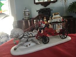 Vtg Lemax Off To The Fire Village Collection Figurine Horse ...