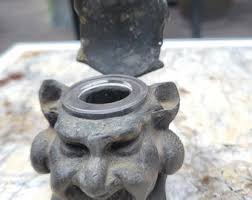 Grotesque Troll/devil/gargoyle Cast Metal Ink Well With Original Glass Insert - Etsy