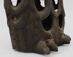 Sold at Auction: VINTAGE CAST IRON OWL GARDEN LANTERN