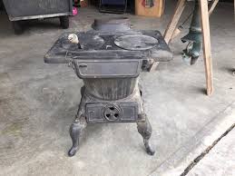 Vintage Cast Iron Two Burner Coal/Wood Stove 20" Tall 21 ...