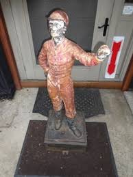 ANTIQUE ARCHITECTURAL CAST IRON LAWN JOCKEY CAVALIER ORIG BLACK AMERICANA STATUE | eBay