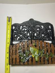 Antique Cast Iron Letter Mail Holder Napkin Wall Mount Stand ...