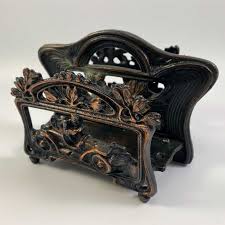 Vintage Bronze Letter Holder -Man Racing in Automobile