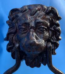 1700's 8” IRON FEDERAL Americana Antique Hardware Door Knocker Lion Head | eBay