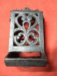 VINTAGE ORNATE VICTORIAN CAST IRON WALL MOUNT MATCH BOX HOLDER | eBay