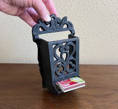 Vintage Cast Iron Wall Mount Matchstick Holder, Vintage Black Wall Hanging Match Holder, Matchstick Holder, - Etsy Sweden