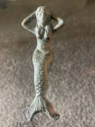 Mermaid statue Green Cast Iron heavy metal figurine ...