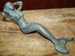 Cast Iron Antique Style Nautical Mermaid Statue Garden Pond ...