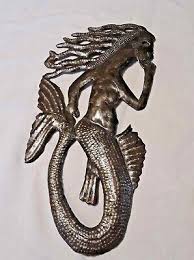 Bronze Mermaid Plaque Mythical Sea Witch Water Creature ...
