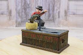Cast Iron Mechanical Bank - Handler With Snake - Vintage Money Box - Home Decor - Vintage Gift Idea - Etsy