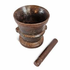 Antique Cast Iron Mortar & Pestle | Chairish