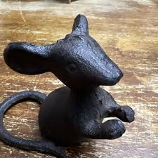 cast iron mouse figurine 3” Paperweight Decor Rat | eBay