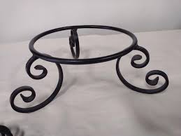 Ambrosio Glass Demijohn with Protective Basket includes Wrought Metal Stand and Candle Stick Holder | EstateSales.org