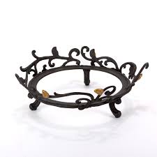 The GG Collection Large White Stoneware Serving Bowl with Metal Gold Leaf Base 94890 at Lowes.com