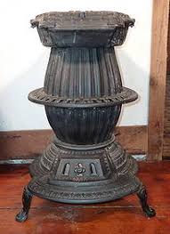 Ornate Pearl Oak Pot Belly Wood Stove