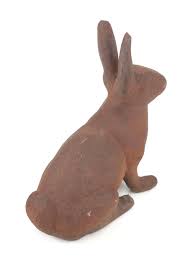 Lot - Vtg Large Cast Iron Hubley Bunny Rabbit Door Stop