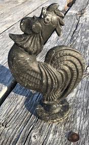 Vintage Metal Rooster Sculpture Folk Art Cast Aluminum ...