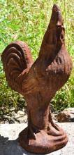 Sold at Auction: Cast Iron Rooster Garden Figurine