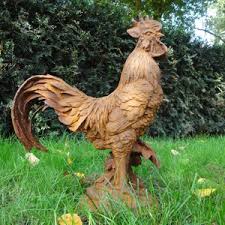 Beau coq lourd en fonte | Statue de jardin | - Etsy France