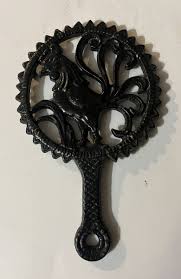 Vintage Cast Iron ROOSTER Black TRIVET Hot Plate Rustic Farmhouse | eBay