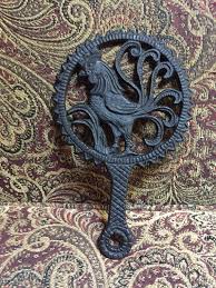 Vintage Cast Iron Rooster Trivet - Etsy