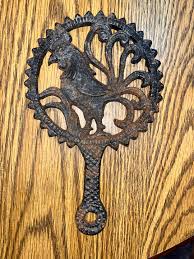 Vintage Rooster Trivet Cast Iron Round Country Kitchen Decor - Etsy Australia