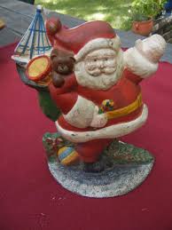 VINTAGE COLLECTIBLE CAST IRON SANTA DOOR STOP CUTE! | eBay
