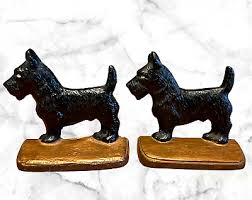 Vintage Pair of Heavy Metal Scottish Terrier Scotty Dog ...