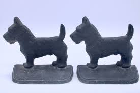 Vintage Traditional Cast Iron Scottie Dog Bookends | Chairish