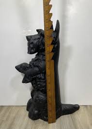 Large Cast Iron Scottie Dog Door Stop Black Metal Scottish ...