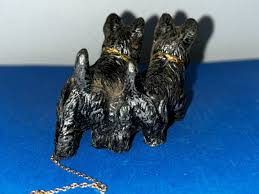 Antique Metal SCOTTIE DOG FIGURINE Pair Scotty Victorian ...
