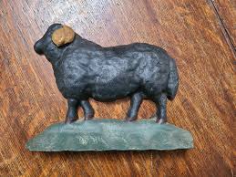 Cast Iron Doorstop RAM Wild Sheep Decor, Facing Left, Rustic ...