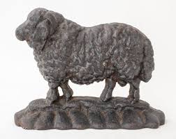 Sold at Auction: American Cast Iron Sheep Form Door Stop, ca ...