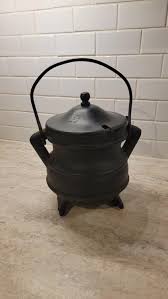 Vintage Cast Iron Fire Starter Smudge Pot Cauldron Lid ...