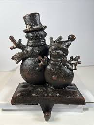 The Christmas Shoppe Glitter Metal Snowmen Stocking ...