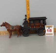 Sold at Auction: Cast Iron Hearse Wagon With Horses