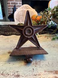 Christmas Stocking Holder metal Hook Star Brown Fireplace | eBay