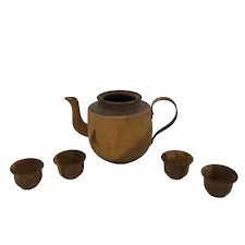 MCM Teak Wood Small Teapot With Tea Cups Espresso | eBay