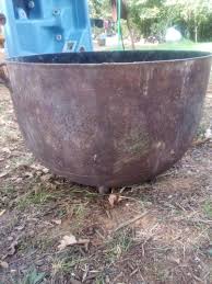 Antique Large Cast Iron 21" Diameter 3 leg Cauldron Pot Fire pit Garden | eBay